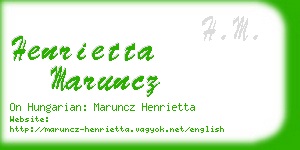 henrietta maruncz business card